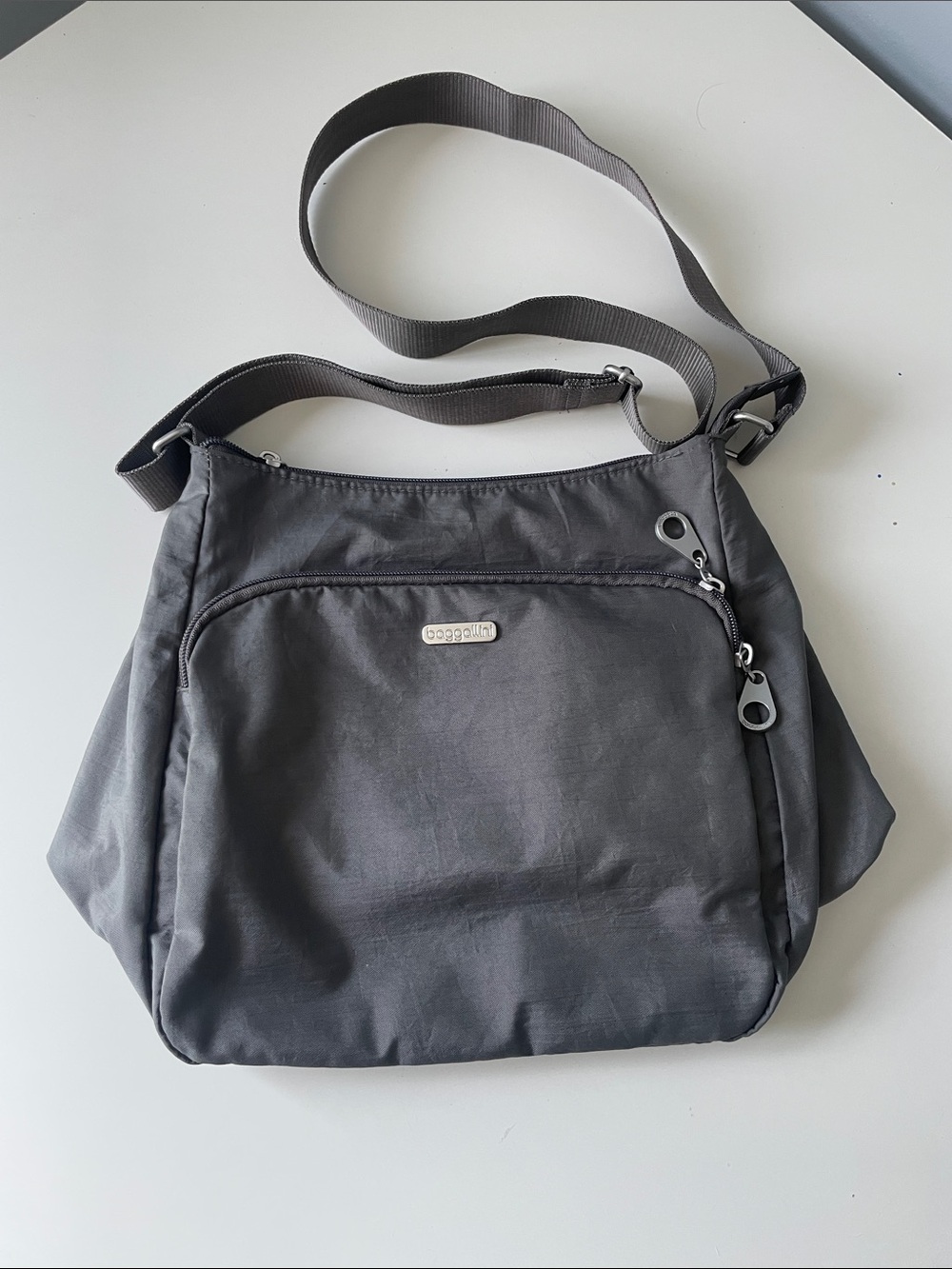 Baggallini Charcoal Gray Nylon Crossbody Purse